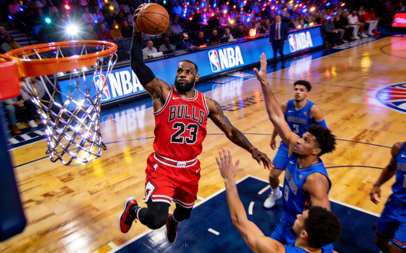 篮球运动员投篮精彩瞬间，NBA赛场激烈对抗