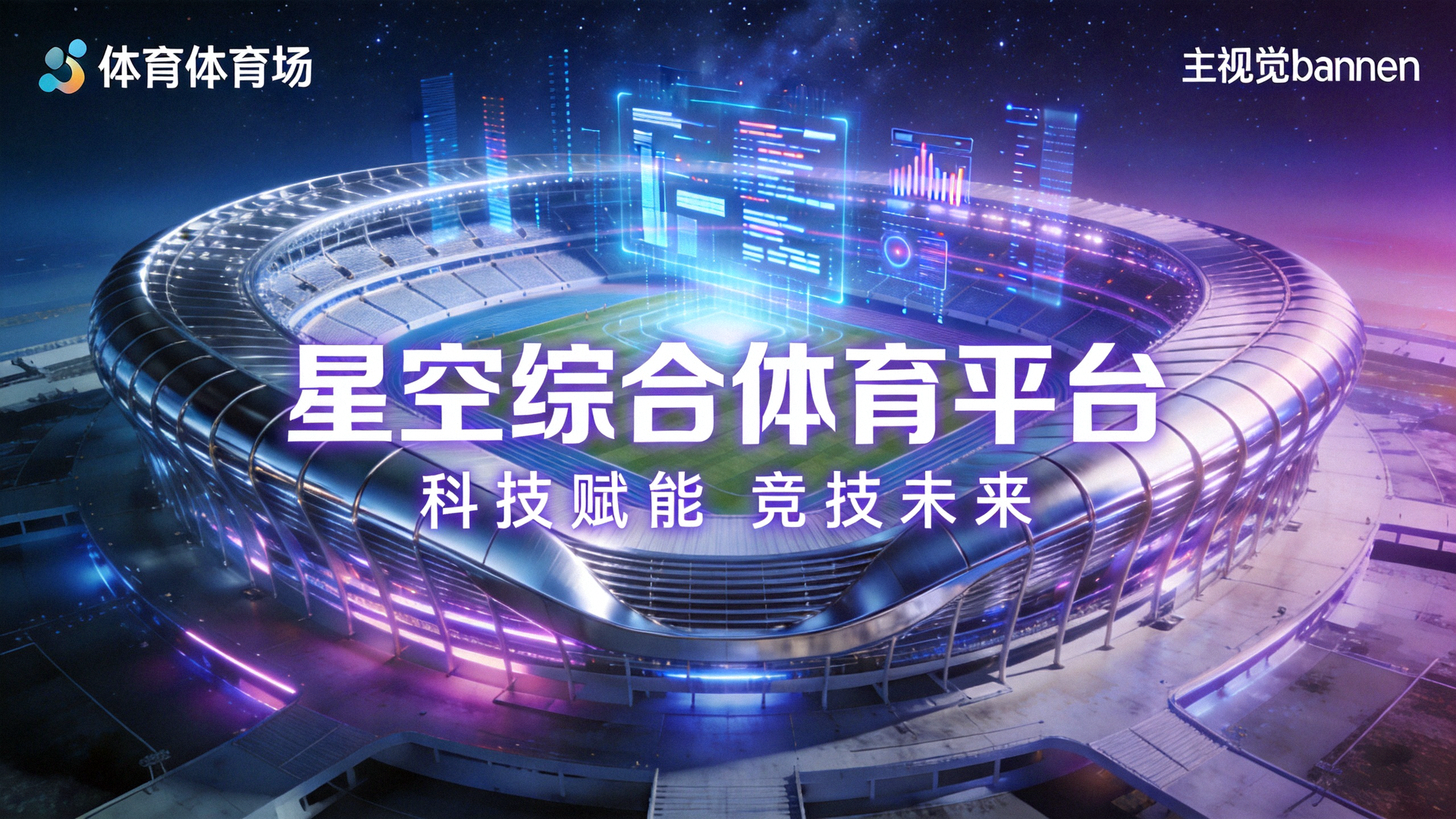 星空综合体育平台主视觉横幅，展示现代体育竞技场与数字科技结合